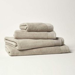 Homescapes - Lot de 4 serviettes de bain en coton égyptien Premium 700 g/m², Taupe - Taupe