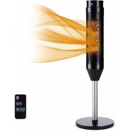 Radiateur Soufflant Ceramique Colonne de 1200W/2000W avec Telecommande, Oscillation 40°, Thermostat