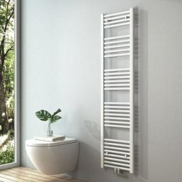 Radiateur à eau chaude Sèche-serviettes Raccordement central - Blanc 160x40 cm 547Watts - S'afielina