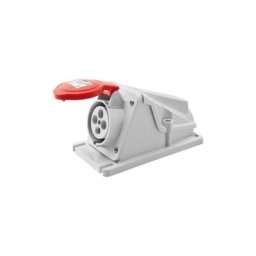 Gewiss - Socle Mural Fixe 90° Connexion Vissée 3P+T 16A 380-415V 50-60Hz 6h Rouge IP44