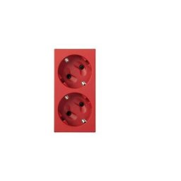 500 cima Prise Double Prise Schuko Par Vis Sans led Rouge - Simon