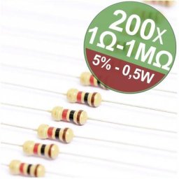22P105 22P105 Jeu de résistances à couche carbone sortie axiale 0.5 w 5 % 1 set - Quadrios