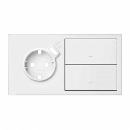 Kit façade blanc mat Simon 100 avec 2 éléments de base avec chargement usb interne 2 clés - SIMON