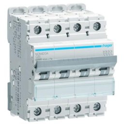 Interrupteur mangnetotermique Hager 4P 20A 10KA c 4 modules NCN420A