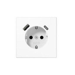 Fiche Schuko® avec usb Type ac Série ls Blanc Alpin