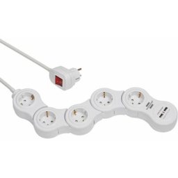 Brennenstuhl - multiprise Vario avec chargeur usb 5x blanc, 1,4m H05VV-F 3G1.5