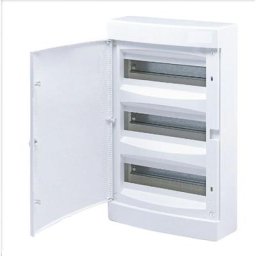 Coffret électrique Apparent 18 modules sur 3 rangées ( 3 x18 m ) avec porte blanche opaque avec
