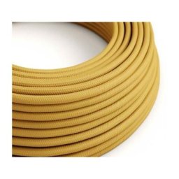 Creative-cables Italia - Creative-cables câble textile jaune moutarde par mètre rm25 2x0.75mm