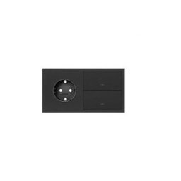 Kit façade Simon 100 avec 2 éléments de base 2 boutons noir mat Simon