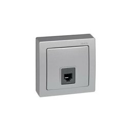 Prise téléphonique RJ-12 Simon 73 aluminium loft Simon