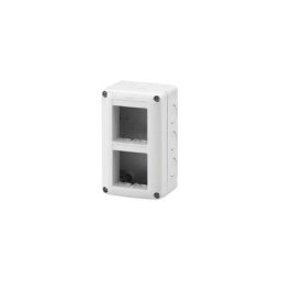 Boîtier vertical protégé 4 places 2x2 IP40 pour Gewiss System Series Grey Ral 7035 - GW27021