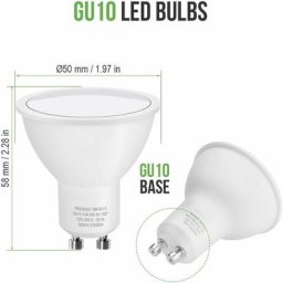 Ampoules, lot de 10 spots led 3W120° couvercle plat, température de couleur : blanc chaud 3000K,