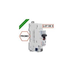 Legrand - lot de 5 // DNX3 Disjoncteur 20A auto ph+n courbe c 4.5kA 230V - 406784