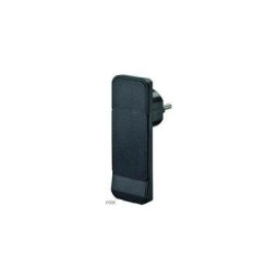 Fiche plate plug plat CEE7/7 noir,