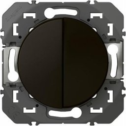 Legrand - Interrupteur ou va-et-vient 10A + Bouton Poussoir 6A Dooxie - Noir