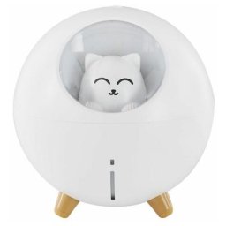 Paris Prix - Diffuseur De Parfum Led chat 11cm Blanc