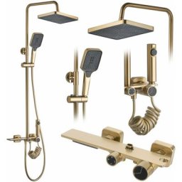 KIT DE DOUCHE REA HELIX BRUSH GOLD - Or brossé