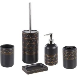 5 Accessoires de Salle de Bain Porte-brosse à Dents Distributeur Savon Porte-savon Gobelet et