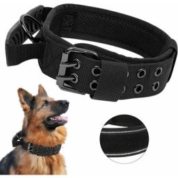 Améliorer Collier de Chien Tactique avec Poignée de Commande, Militaire K9 Collier Réglable Chien