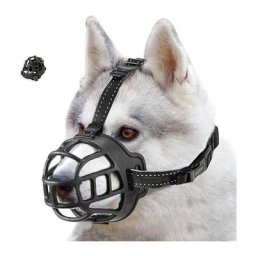 Taille 4,Noir)Muselière Panier pour Chiens, Prévient L'aboiement, Mâche, Réglable pour Petits,