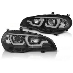 Phares double halo jantes bmw X5 E70 07-13 noir - Le noir