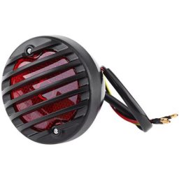 YB - Feu de frein arrière de moto rond noir pour Bobber Chopper Scooters atv