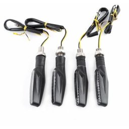4x moto noire universelle 12 indicateurs de clignotants ¨¤ led clignotant ambre