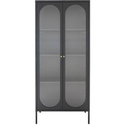Vitrine en verre et métal H180cm - Adelaide - Couleur - Noir House Nordic