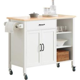 Sobuy - FKW103-WN Desserte Roulante Chariot de Cuisine Meuble de Rangement à roulettes Chariot de