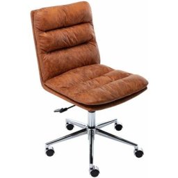 Chaise de Bureau Pivotante en Cuir pu Chaise à Roulettes Chaise de Bureau à Domicile pour Chambre