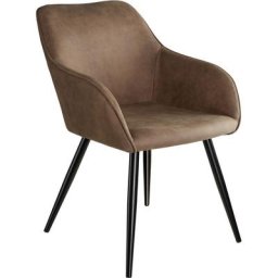 Tectake - Chaise Marilyn tissu - Chaise, chaise de salle à manger, chaise de salon - brun-noir