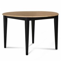 Table ronde extensible bois D105 cm avec 1 allonge et pieds fuseau - VICTORIA - Noir