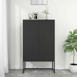 Buffet haut Noir 80x35x135 cm Acier