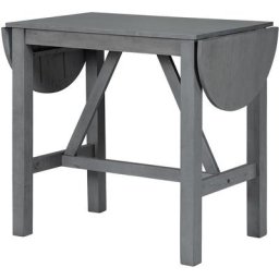 Hommoo - Table de bar Table de bar extensible en bois massif Table de salle à manger pour cuisine
