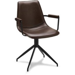 Isabel Chaise de salle à manger pivotante avec accoudoirs, brun foncé. - Marron