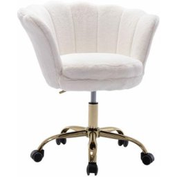 Chaise de Bureau en Velours Fauteuil de Bureau à Roulettes Réglable en Hauteur pour Bureau et