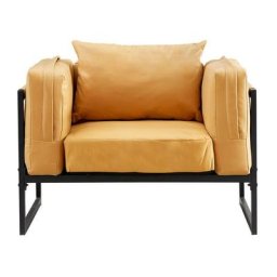 Clipop - Fauteuil de Salon de Luxe en Simili Cuir Vert avec Cadre en métal Robuste et