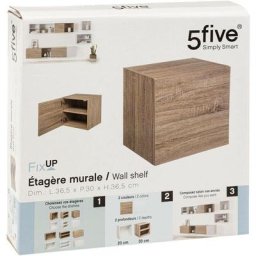 5five - tagère avec porte Fixup 36 -5x30 cm effet bois naturel - 5 five simply smart - Effet bois