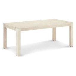 Veneto Table de salle à manger 90x180 cm, finition chêne délavé blanc.Avec de la place pour 2