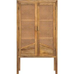 Armoire en cannage et 2 portes - Tiki - Marron