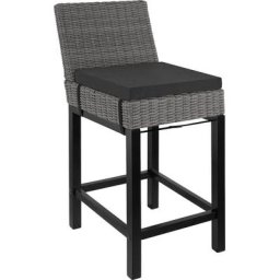 Tectake - Chaise de bar en rotin Latina - Chaise de bar, tabouret de bar, tabouret de bistrot - gris