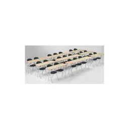 Table de formation pliante plateau hêtre l 200 x p 40 cm - piétement noir - Maxiburo - Noir