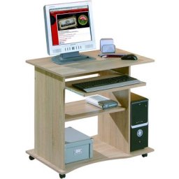 Dusa Bureau 1 tablette, 1 plateau à clavier coulissant, imitation chêne Sonoma. - Naturelle