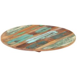 Plateau De Table Dessus de table | rond 60 cm 15-16 mm Bois de récupération 97799 - Multicolore
