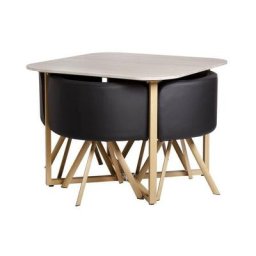 SET table a manger + 4 chaises - En mdf finition melamine - QUATTRO