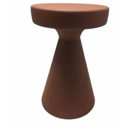Tabouret bout de canapé en métal terracotta H46 cm - Tosca - Rosso