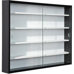 Comit Vitrine murale, 2 portes vitrées, blanc, noir. - Noir