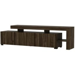 Meuble Tv design avec led Jasir 192cm Bois foncé - Bois