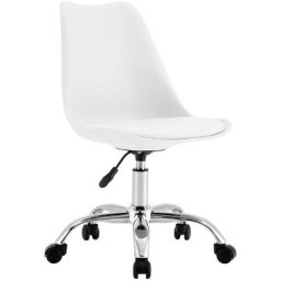 Eyre Chaise de bureau à roulettes 97x47x58cm 7house - Blanc