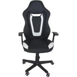 Como Chaise de bureau et fauteuil de gamer, noir, blanc. - Noir